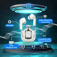 Wireless Earbuds,Bluetooth 5.4 Headphones Bass Stereo,Bluetooth Earbuds With ENC Noise Cancelling Mic,IPX8 Waterproof In Ear Earphones,48H Playtime LED Display In-Ear Ear Buds For Android/IOS - Green - View 8
