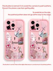 十字蝴蝶图案粉色加厚精密孔极简防摔加厚手机保护壳，兼容 17/17 Pro Max、16/16 Pro/16 Pro Max、16 Plus、15 XR/7/8、15 Pro Max、12 Pro Max、13 Pro Max、14 Pro Max、13、14、11、12P、14P、11P。 - 彩色 - 查看 8