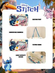 Disney Licensed Official 1 Pc Stitch Pattern Mischievous Stitch Tote Bag Daily Storage And Organization High-Capacity Foldable Tote Bag Shoulder Bag Lightweight Handbag Multiple Models To Choose From Verifiable For Lady/Teenagers/Teens/Young Adults/Zoomers/Women Perfect For Daily/Shopping/ Toiletries Bag Travel Toiletry Bag Wash Bag Shower Bag Waterproof Bag Large Capacity For Women Packing Cubes Travel Essentials For Women Travel Must Haves Bags For Traveling Holiday Essential - Blue - View 8