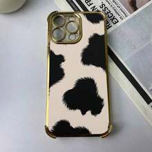 抽象的ななスタイルの黒いスポットのあるミルクCOLORの背景のスマホケース、耐衝撃性と落下防止機能付きき、保護するエアバッグ、TPUコーティングフレーム、透明度の高い素材でもともとのCOLORを表示します。   17、16、15、14、13、12、11 Plus、17 Pro、17 Pro Max、17 Airおよびシリーズ、Pixel 8A、Pixel 10 Proシリーズと互換性があります。   お友達、愛する人、または自分自身を分けるへの晴れらしい贈呈り物です。 - ゴールド - チェックする 13