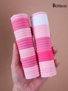 727个装女孩粉色发圈，可爱公主发绳，高弹力不伤发，女士甜美百搭大号发爪，适合日常佩戴和返校季，发带 - 彩色 - 查看 2