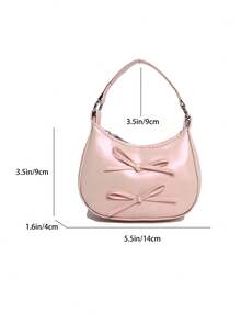 Mini Handbag New Korean Style Bow Girl's Handheld Bag, Fashion Sweet Elegant Shoulder Crossbody Bag - Pink - View 9