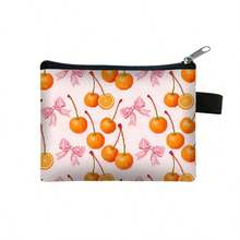 New Cartoon Fruit Pattern Coin Purse, Made Of Polyester, Zipper Closure. Compact And Lightweight, Not Waterproof, Can Be Used As Coin Pouch, Key Holder, Mini Wallet Or Small Bag - Essential For Going Out. - Multicolor - View 5