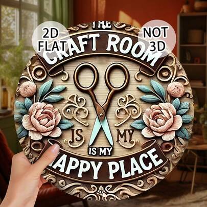 1 pieza Señal de madera redonda artesanal plana de 2D, "Tiempo de Hobby", Señal de madera redonda de 7x7 pulgadas - Decoración de pared de madera para espacio creativo, hogar, garaje, restaurante, cafetería