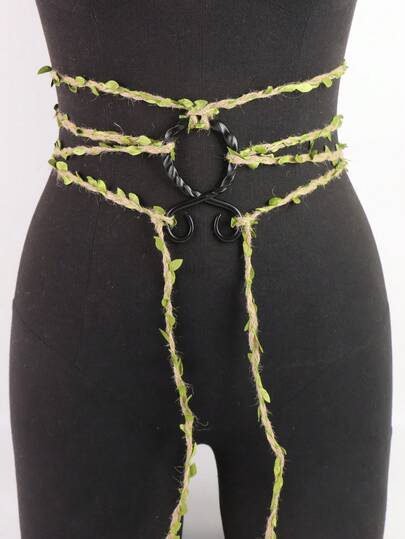 2件套中世纪复古森系编织藤蔓腰带，维京风格束腰绳，男女皆宜，文艺复兴时期服装道具配饰，狂欢节和万圣节服装配饰