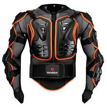1pc Orange & Black Motorcycle Protective Gear, Chest, Back & Elbow Guards, Motocross Racing Safety Jacket, Unisex, Motorcycle Accessories