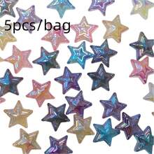 10pcs UV Glow Shiny Star Beads For DIY Jewelry Making, Phone Straps, Necklaces, Earrings, Keychains - UV Iridescent Sparkling Star Beads - View 14