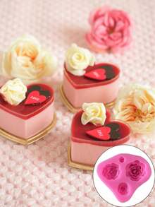 3pcs/1pc Valentine's Day Baking Molds, Heart/Rose Shaped, Various Heart Shapes, Chocolate Molds, Fondant Molds, Cookie/Candy/Pudding Molds, DIY Decorations, Suitable For Holiday Parties, Themed Events, Weddings, Mother's Day - Multicolor - View 5
