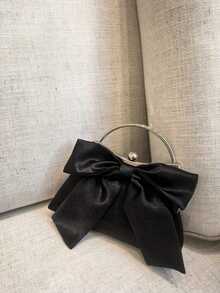 Túi cầm tay nơ lấp lánh sang trọng - Phong cách Y2K quyến rũ, lấp lánh, phù hợp cho các bữa tiệc, đám cưới, dạ hội, sự kiện trang trọng và lễ hội âm nhạc | Món quà hoàn hảo cho phụ nữ, thiếu nữ và sinh viên đại học, kết hợp hoàn hảo với phụ kiện dạ hội. - màu đen - Xem 4