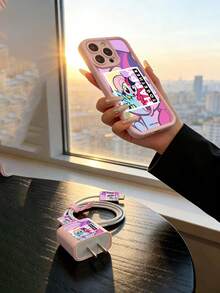 Hasbro 孩之宝官方授权卡通图案手机壳+数据线套装，兼容iPhone 17、16、15、14、13、12、11系列机型 - 粉色 - 查看 4