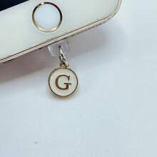 1个白色镀层双面防尘塞吊坠，印有26个英文字母，适用于Type-C接口 - 白iPhone - 查看 31