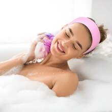 10/50/100pcs Disposable White Non-Woven Face Care Headbands, Soft & Comfortable Spa & Salon Use - Pink - View 5