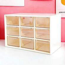 A Desktop Storage Box With 9 Compartments, Designed To Be Dust-Proof, Suitable For Organizing Household Items, Desks, And Drawers, Home Storage And Organization.Makeup Oraganiser.Desk Oraganiser