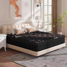 DreamFit Colchón Híbrido,Colchon Individual │Matrimonial│ Queen Size Espuma de Alta Densidad Memory Foam En Caja,Ortopedico,Ergonomicas,Antibacteriana,Antiácaros,Transpirabilidad,Antialérgico,Resistente a la humedad, En Caja,Alivio de Presión y Extremadamente Cómodo,Firmeza media,Certificado CertiPUR-US®, Colchones Espuma, Colchones Resortes - Negro - Ver 2