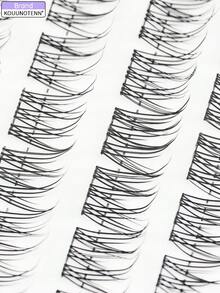 KOUUNOTENN 120片C型卷翘自然款假睫毛嫁接套装，10毫米细款假睫毛，包含胶水、封层剂和睫毛夹，DIY家用假睫毛嫁接套装 - 黑色 - 查看 6