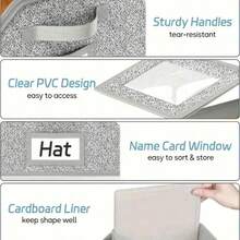 多功能棒球帽收纳盒，大容量可堆叠棒球帽整理盒，多功能防尘收纳盒，适用于衣柜，可折叠拉链防尘收纳盒，可存放帽子、衣服、玩偶等，适合所有季节。 - 彩色 - 查看 10