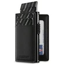 Pop Up Wallet With ID Window, Minimalist Front Pocket Credit Card Holder For Men, Slim RFID Blocking Bifold Metal ... - Black - View 1