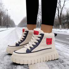 2026 Winter New Style Fleece-Lined Platform Ankle Boots, Warm Lambswool High-Top Shoes, Flattering And Slimming, Versatile Height-Increasing Shoes - 藍色 - 查看 3