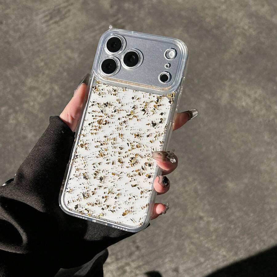 1个透明金箔亮片创意手机壳，兼容 11 12 13 14 15 16 17系列，适合作为礼物送给家人、朋友以及各种节日礼物 - 無色 - 查看 1