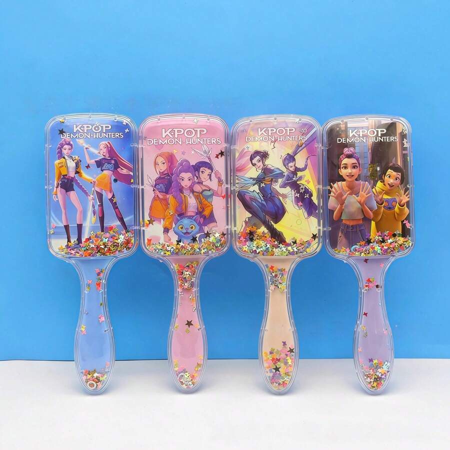 1pc K-Pop Dreamlike Girl Group Rotating Hair Brush Set - Lumi Inspired Air Cushion Massage Brush, Anti-Static Design, Creates Voluminous Hairstyle, CE Certified (Random Style) - Multicolor - View 1