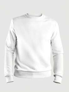 Kit Of 2 Men's Plain Crew Neck Sweatshirts, Unisex Cotton - Brown/white - View 2