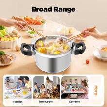 7l/7.4 Qt Silver Stainless Steel Pressure Cooker, Multi-Function Cooking Pot, Family Large Capacity Pressure Cooker, Easy Clean Home Kitchen Appliance For Open Flame Induction Cooktops - Silver - View 8