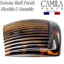 Paris AD66/2 French Side Comb Large Curved Tortoiseshell Hair Combs Women Fine Hair, 4 Inch Strong Hold Comb Women Bun Chignon - Do Styling Hairstyle Accessories, Made In France - 玳瑁 - 查看 8