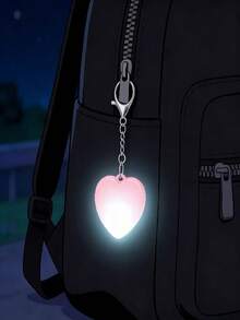 2pcs Heart-Shaped Wallet Light, Touch Sensor LED Mini Night Light, USB Rechargeable Cute Heart-Shaped Lamp, LED Hanging Decor Light, Keychain Accessory, Bag Accessory For Finding Keys Or Other Items, Practical Gift For Valentine's Day/Newlyweds/Birthday - Pink - View 7