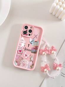 十字蝴蝶图案粉色加厚精密孔极简防摔加厚手机保护壳，兼容 17/17 Pro Max、16/16 Pro/16 Pro Max、16 Plus、15 XR/7/8、15 Pro Max、12 Pro Max、13 Pro Max、14 Pro Max、13、14、11、12P、14P、11P。 - 彩色 - 查看 2