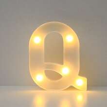1pc 6.3 Inch Creative White Illuminated A-Z Letter Light, Numeric Shape Lamp, Battery Powered Alphabet Light, Home Decor Letter Lamp, Room Decor Letter Shape Night Light, Bedroom Decor, Wedding Decor, Party Decor, Birthday Decor, Desktop Decor Letter Light, Valentine's Day Decor Light, Proposal Scene Decor Light
