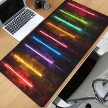 1pc Colorful Lightsabers Pattern HD Printed Pad For Desk, Multi Functional XXL Mousepad, Keyboard Gaming Mouse Mats, Office Computer PC Gamer Desk Mat.Gifts For Family Friends - Như hình minh họa. - Xem 2