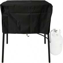 耐用黑色牛津布保护罩，防水、防尘、防紫外线、防撕裂，适用于船用控制台、皮划艇储物袋、碎木机、轮胎、露营车、丙烷罐、露营椅等，四季皆宜，适合露营季、假日旅行、夏季户外活动。 - 黑色 - 查看 9