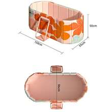 Bañera plegable con diseño floral de 1,5 metros, con un diseño reforzado de cinco capas para mejorar la impermeabilidad y la resistencia a la humedad, lo que garantiza una mayor durabilidad y practicidad. Esta económica solución para el baño es un regalo ideal para ocasiones como San Valentín, Acción de Gracias, inauguraciones de casas o cumpleaños, perfecta para familiares, amigos, esposas, novias y vecinos. - Rosa coral - Ver 2