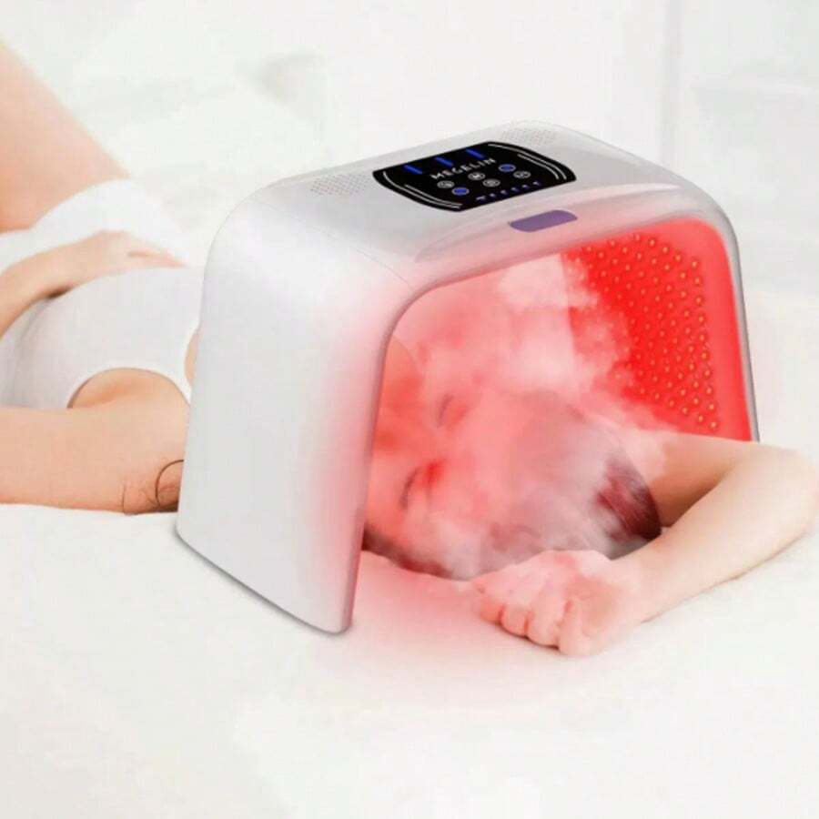 HanTai Red-Light-Therapy, Red Light Therapy For Face, 7 Colors Facial Led Light Therapy Face Mask,SPA Equipment For Skincare At Home - 美規A型插(110-127V) - 查看 1
