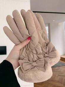 1 Pair Women's Warm Thermal Lined Touchscreen Gloves, Suitable Outdoor Cycling, Skiing In Autumn/Winter 74AU - A - 查看 4