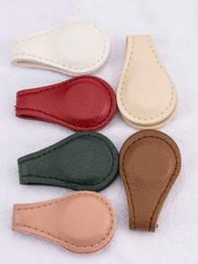 1pc/2pcs Notebook Magnetic Leather Bookmarks, Double-Sided Magnetic Clip Stationery - Multicolor - View 3