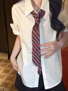 1pc Handmade Bright Red Fashion Headband, Suitable For JK Sports Style, Striped Slim Design Fits Casual, Weekend Outings, Dates, Campus Photos, Versatile Fashion Accessory, Can Also Be Used As Christmas Decoration - Multicolor - View 7