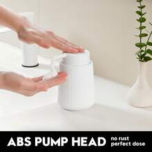 1pc Striped Foam Soap Dispenser, Luxury Style Bathroom Kitchen Pump Bottle, Refillable - one-size - View 11