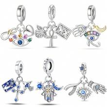 1 Piece 925 Sterling Silver Guardian Collection-Sacred Pendant, Lucky Pendant, Tarot Card Pendant, Guardian Hand Pendant, Angel Pendant, Suitable For Original Snake Chain Bracelets, Necklaces, Bracelets, Bead Strings, DIY Jewelry Making, Luxury BFF Gifts - Multicolor - View 1