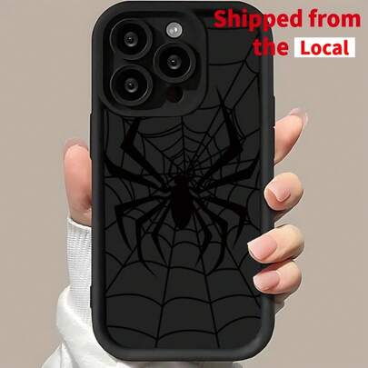 Phone Case -  Spider Web Design Mobile Phone Case With A Matte Finish, Suitable For Both Men And Women. It Offers A Comfortable Grip And Is Compatible With Various For Iphone Models Including 16 Series, 15 Series, 14 Series, 13 Series