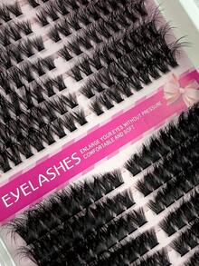 HINARIN 252 Pcs D Curl Wispy Lash Extensions 50D+80D/40D+60D Mixed Cat Eye Lashes Cluster Natural Look Fluffy Individual Eyelash Extensions Left And Right Eye Fox Eye Lashes Extension For Daily And Parties Makeup - D - View 4