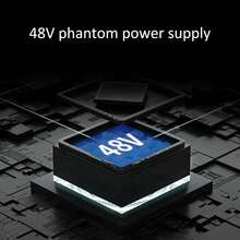 2 Channels Audio Mixer USB 48V Phantom Power Compact Sound Mixing Console for Music Recording Home Karaoke Internet Karaoke - Negro - Ver 9