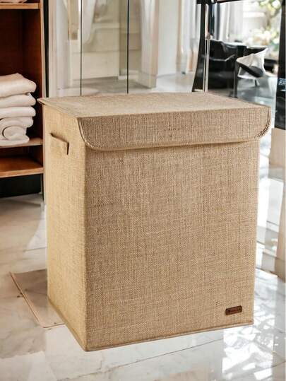 1PC 40X50X30 Jute Lidded Box Toy Basket - Laundry Basket - Bathroom Organizer - Storage Organizer - Storage Box