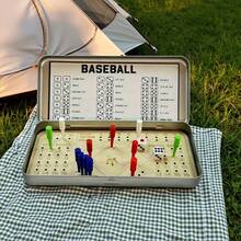 Tragbares Holzbrettspielset mit Fußball, Baseball, Softball, Fingerwürfelspielen, Tischspiele, ohne Strom, perfekt für Familientreffen, Partys, Spieleabende und Geburtstagsgeschenke für Freunde - Schwarz - Übersicht 4