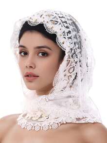 1 pieza Pañuelo para la cabeza con borlas de cuentas hecho a mano para mujer, adecuado para bodas y reuniones, gorro para dormir - Multicolor - Ver 11