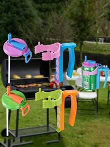 1pc Soda Can Lids And Holders With Anti-Spill Lid And Straw Holder - Multicolor - View 3