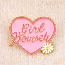 1pc Pink Quote Series Brooch, Unique Enamel Lapel Pin - Lovely Badge For Backpacks And Clothes, Valentine's Day Pink Gift - Pink - View 11