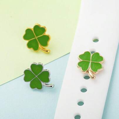 1个新款四叶草装饰智能手表配件，适用于38mm、40mm、41mm、42mm、44mm、45mm表带，男女情侣皆宜（不含表带）