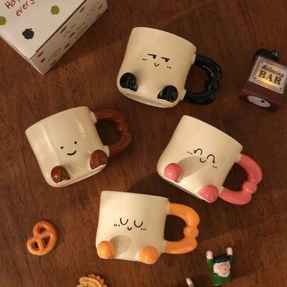 Schattige keramische mok in de vorm van een voet, hittebestendige, lieve meisjesmok voor vrouwen