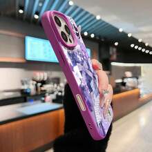Diseño de funda de teléfono estética morada con flores de calavera y estrellas Compatible con  17  16 Pro Max  15 Pro Max  13 y  12 Tacto suave con imágenes elegantes perfectas para el uso diario y ocasiones especiales Gran idea de regalo para familiares, amigos o seres queridos - Morado - Ver 6